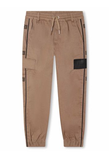 Givenchy Kids 4G motif-embroidered trousers - Marrone