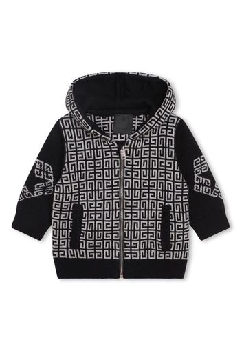 Givenchy Kids intarsia-knit logo hooded jacket - Nero