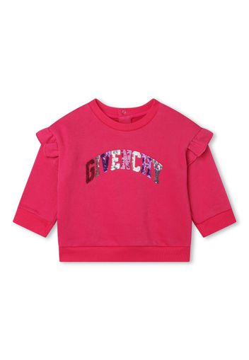 Givenchy Kids sequinned-logo fleece sweatshirt - Rosa