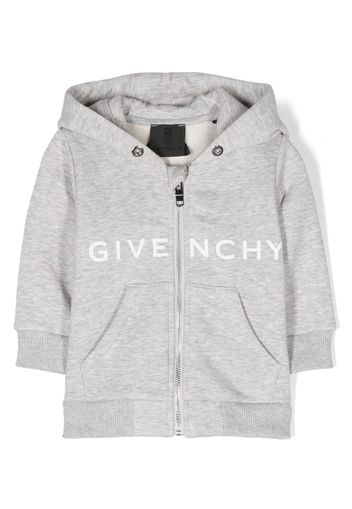 Givenchy Kids logo-print zip-up hoodie - Grigio