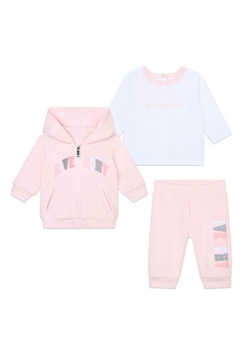 Givenchy Kids Tuta sportiva con applicazione logo - Rosa