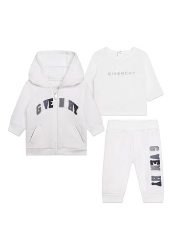 Givenchy Kids logo-appliqué cotton tracksuit (set of three) - Bianco