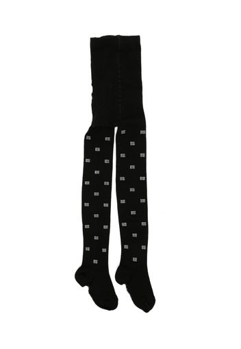 Givenchy Kids logo-intarsia cotton tights - Nero