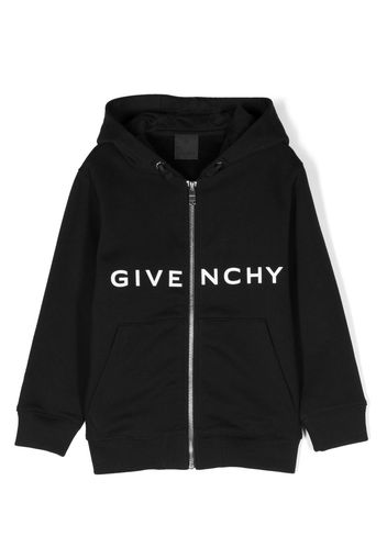 Givenchy Kids 4G logo-print zip-up hoodie - Nero