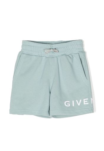 Givenchy Kids logo-print cotton shorts - Blu