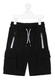 Givenchy Kids logo-tape knee-length track shorts - Nero