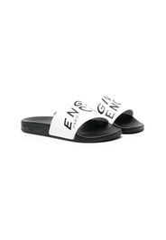 Givenchy Kids logo-print open-toe slides - Bianco