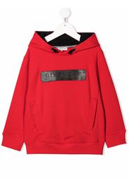 Givenchy Kids logo patch rib-trimmed hoodie - Rosso