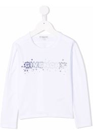 Givenchy Kids rhinestone logo T-shirt - Bianco