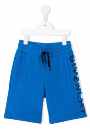 Givenchy Kids embroidered-logo shorts - Blu