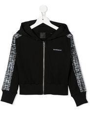 Givenchy Kids embroidered-logo zip-up hoodie - Nero