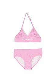 Givenchy Kids logo-print triangle bikini - Rosa