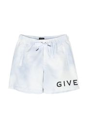 Givenchy Kids Costume da bagno con stampa - Bianco