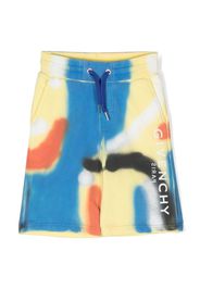 Givenchy Kids spray-paint print track shorts - Giallo