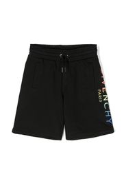 Givenchy Kids gradient-effect logo-embroidered shorts - Nero