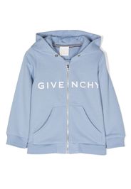 Givenchy Kids logo-printed cotton hoodie - Blu