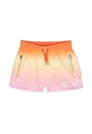 Givenchy Kids logo-print drawstring shorts - Arancione