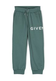 Givenchy Kids logo-print fleece track pants - Verde