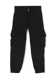 Givenchy Kids logo-plaque gabardine trousers - Nero