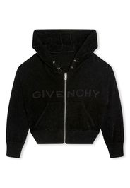 Givenchy Kids intarsia-knit zip-up hoodie - Nero
