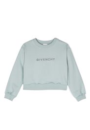 Givenchy Kids logo-embroidered cropped sweatshirt - Blu