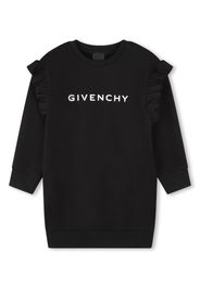 Givenchy Kids logo-print ruffle-trim dress - Nero