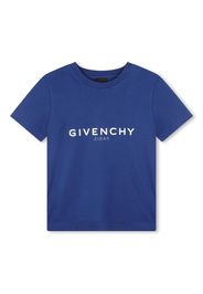 Givenchy Kids reverse logo-print organic cotton T-shirt - Blu