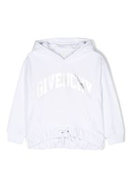 Givenchy Kids flocked-logo cotton hoodie - Bianco