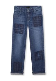 Givenchy Kids 4G-motif slim-cut jeans - Blu