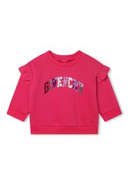 Givenchy Kids sequinned-logo fleece sweatshirt - Rosa