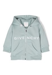 Givenchy Kids logo-print zipped cardigan - Blu