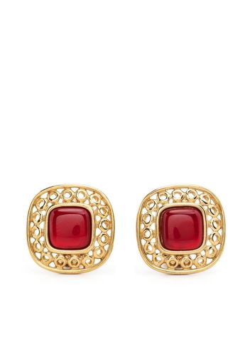 Givenchy Pre-Owned 1980s red stones clip-on earrings - Oro