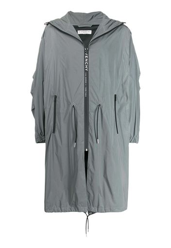 hooded drawstring-waist parka