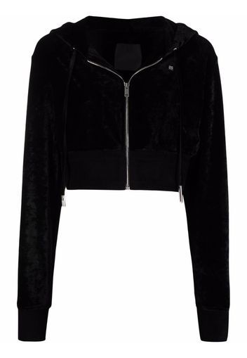 Givenchy cropped velvet hoodie - Nero