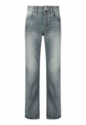 Givenchy bleach-effect straight-leg denim jeans - Blu