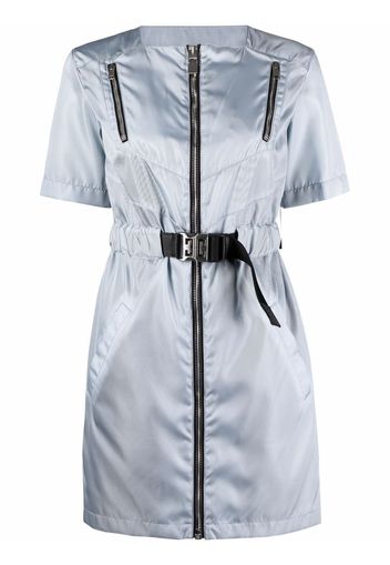 Givenchy metallic zip-detail short-sleeved dress - Blu