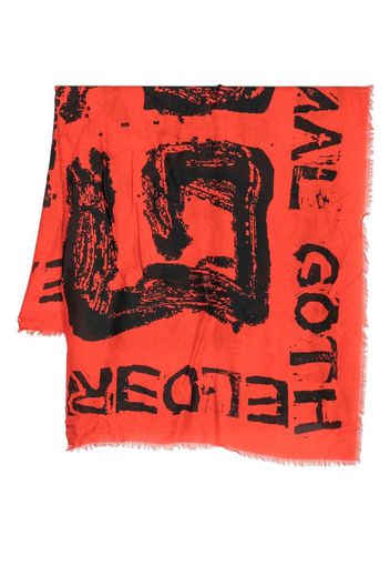 Givenchy graffiti logo print scarf - Rosso