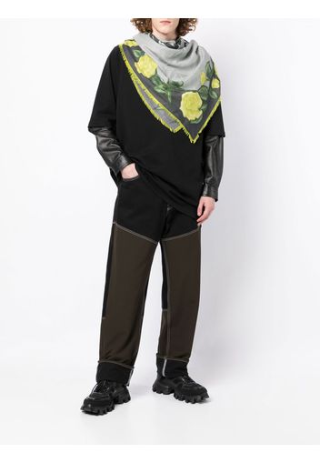 Givenchy floral-print knitted scarf - Verde