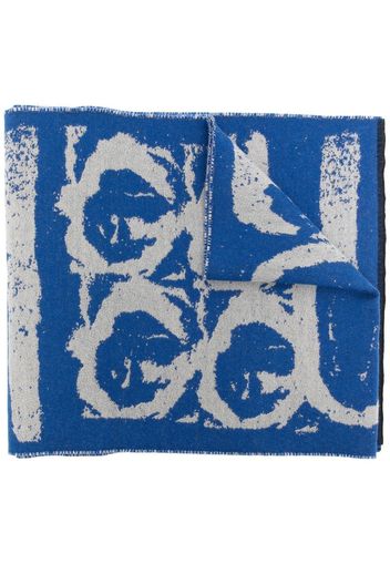 Givenchy embroidered knitted scarf - Blu