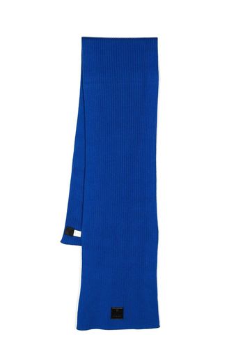 Givenchy ribbed logo-patch scarf - Blu