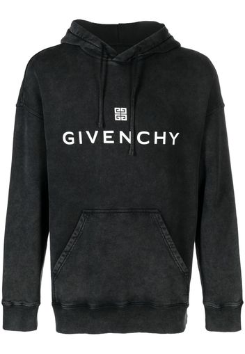 Givenchy logo-print fleece hoodie - Grigio