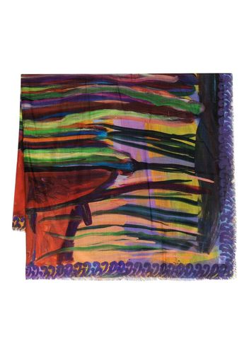 Givenchy abstract-print frayed scarf - Multicolore