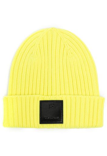 Givenchy logo-patch wool beanie - Giallo