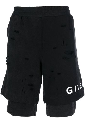 Givenchy logo-print track shorts - Nero