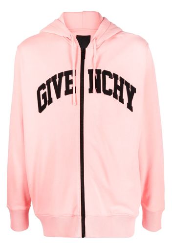 Givenchy logo-embroidered cotton hoodie - Rosa