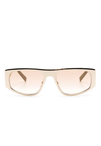 Givenchy cutout-logo rectangle-frame sunglasses - Oro