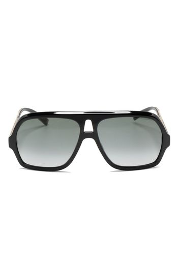 Givenchy logo-debossed pilot-frame sunglasses - Nero