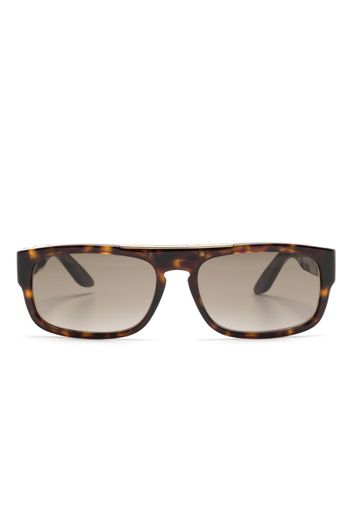 Givenchy logo-print rectangle-frame sunglasses - Marrone