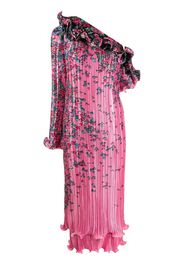 ruffled crepe floral dress