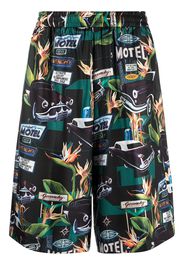 Givenchy car print straight-leg shorts - Nero